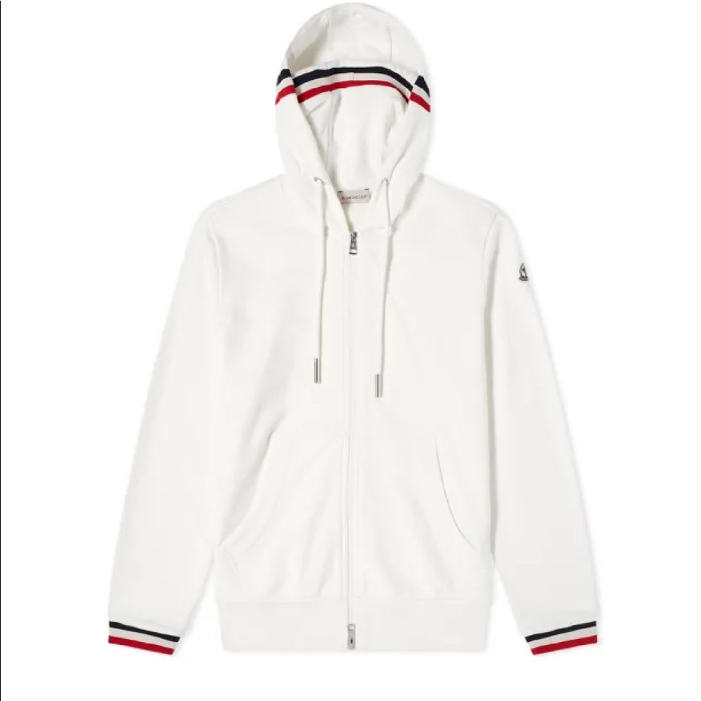 White Moncler stripe trim jacket